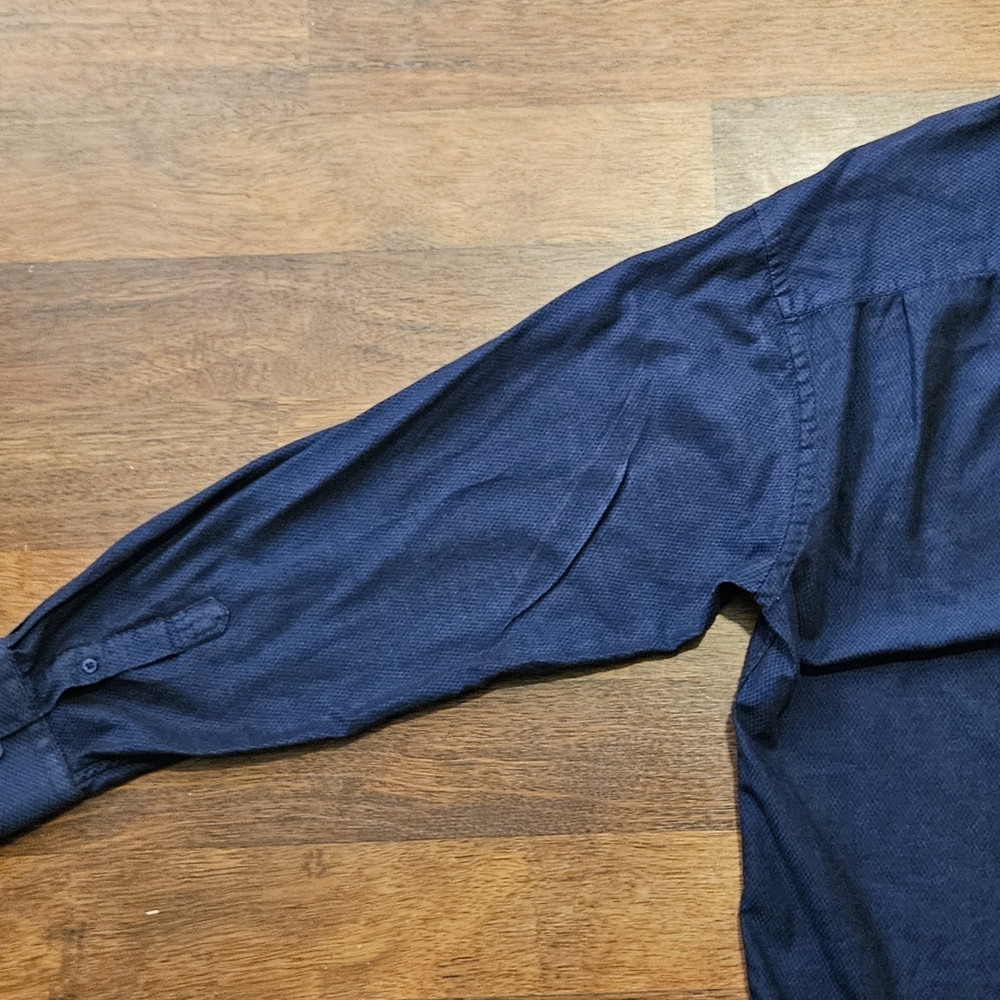 LINE A DÔME mens long sleeve button down dress shirt SIZE XL COLOR BLUE XL8 - Picture 9 of 13